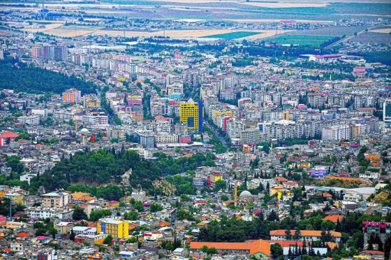 Byen Gaziantep, Kahramanmaras Tyrkia før jordskjelvet. 