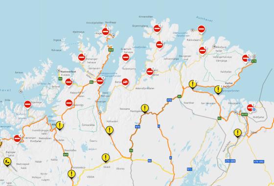 veikart av troms og finnmark fylke