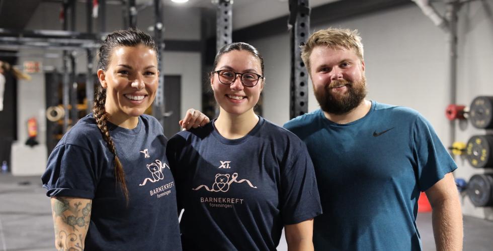 Charlotta, Eline og Lars på crossfit 