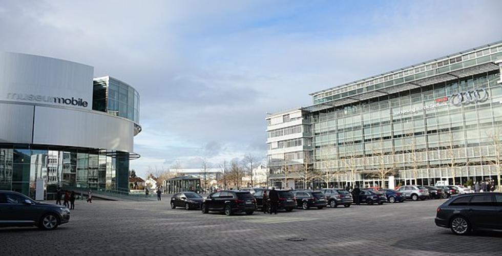 Audi-fabrikk ved Ingolstadt i Tyskland