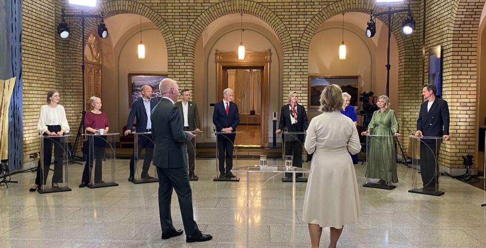 Partilederne var samlet etter valgresultatet var klart.