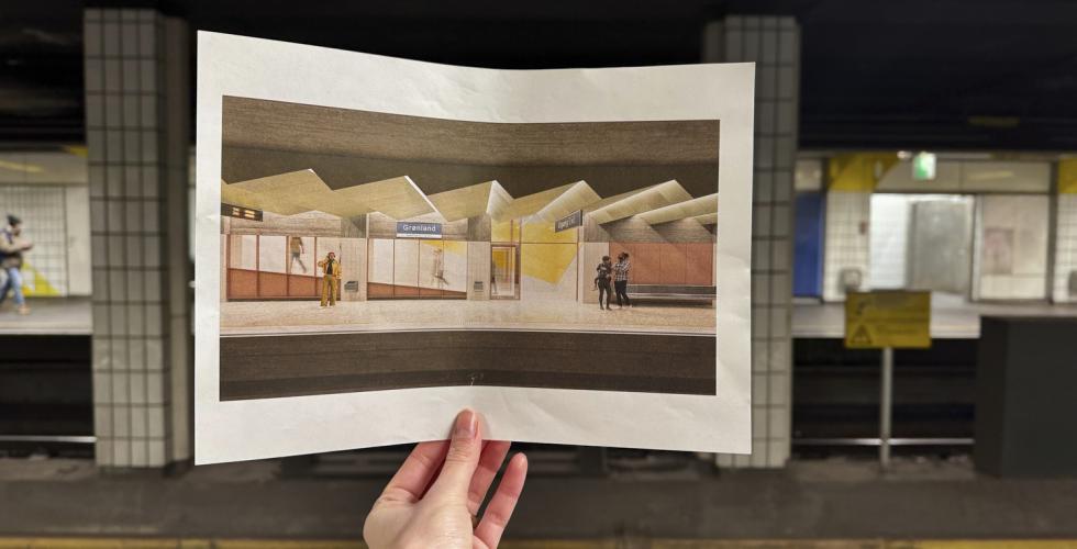 Skisse for ny grønland t-banestasjon 