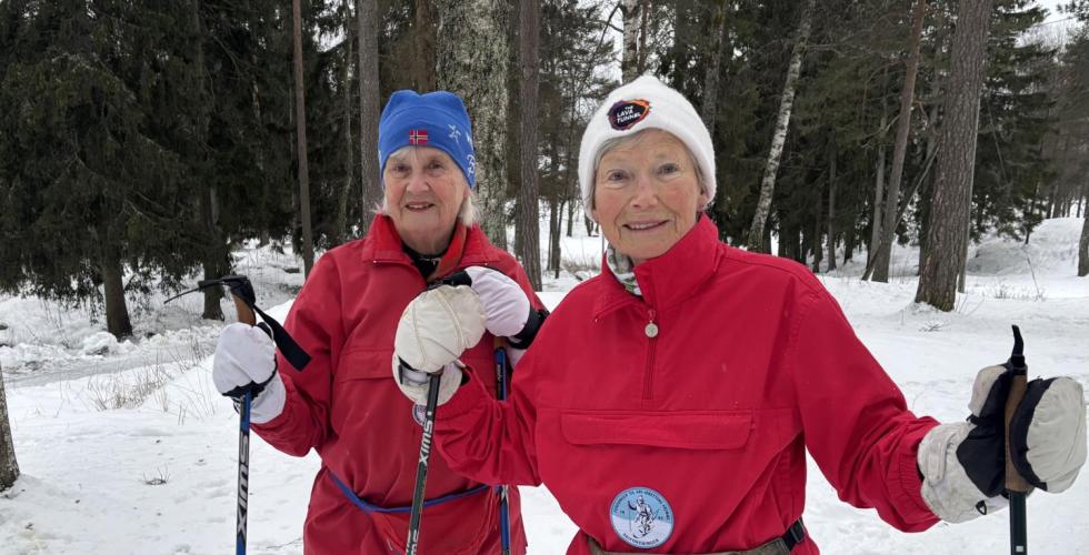 To glade damer p&aring; ski