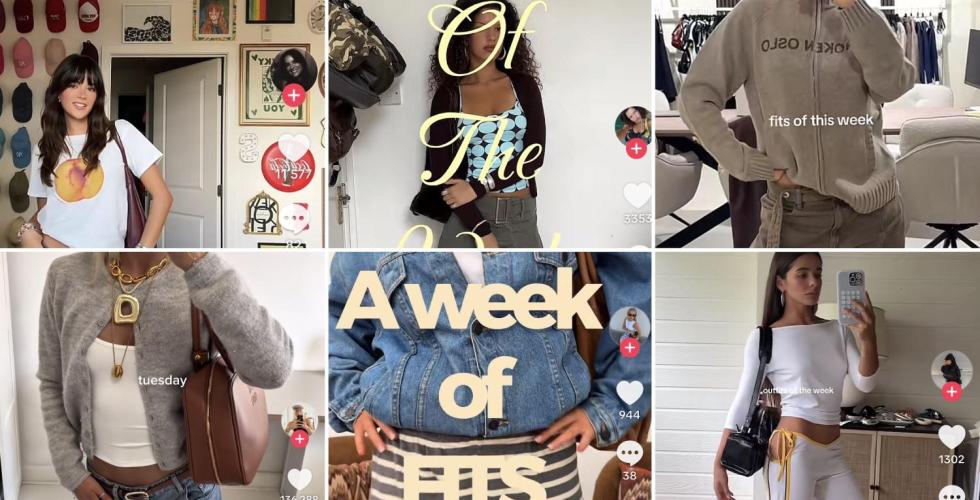 Collage av ootd videoer p&aring; tiktok