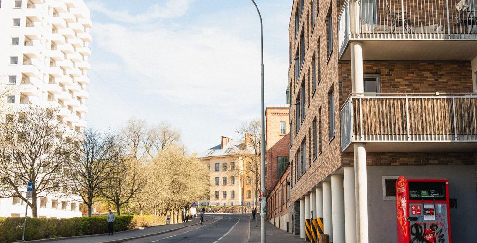 Gjenvinningsboks i Torvald Meyers gate