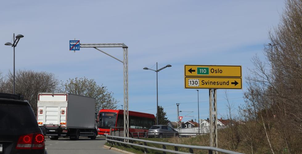 Veiskilt mot svinesund og oslo