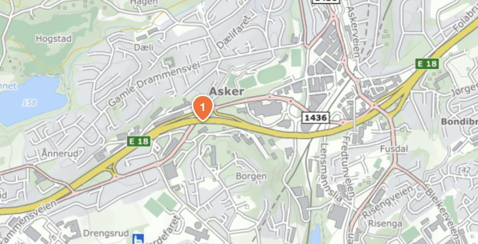 Kart over Asker, Oreholtet bru