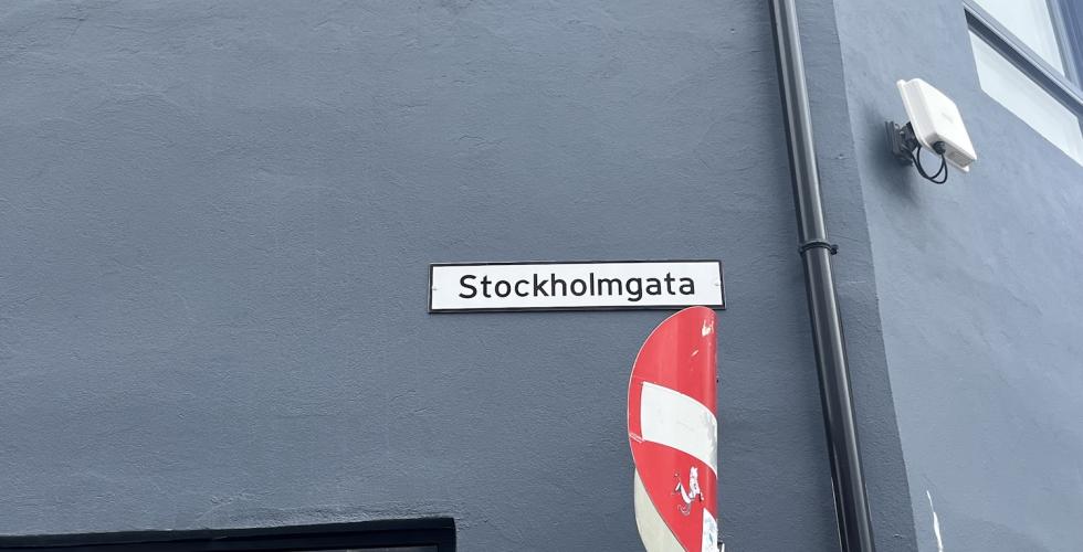 Skilt av Stockholmsgata
