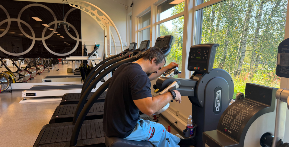 Audun bakke ferdig p&aring; trening 