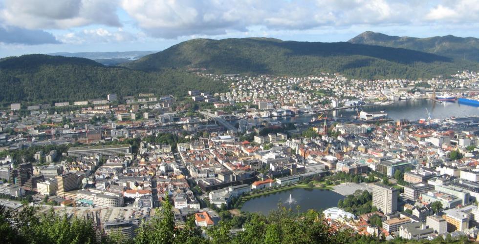 Oversiktsbilde over Bergen