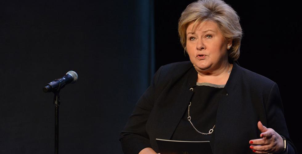 Statsminister Erna Solberg innledet lanseringen av den nye kulturmeldingen. Foto: Tone Ingvaldsen.