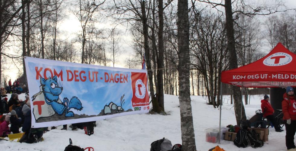 Kom deg ut-dagen banner på Sognsvann