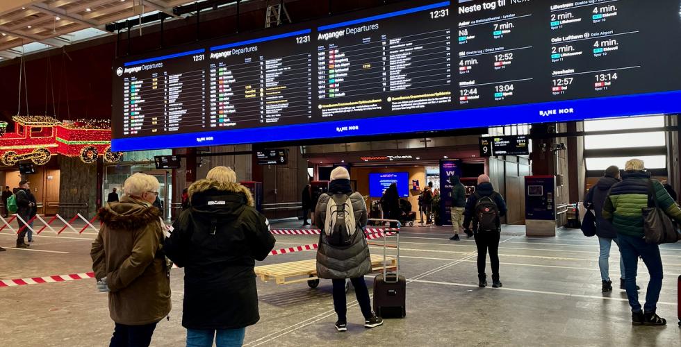 Flere togforsinkelser på tavla på Oslo S