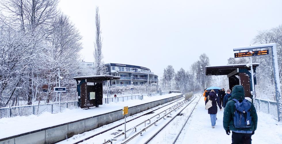 T-bane med snø