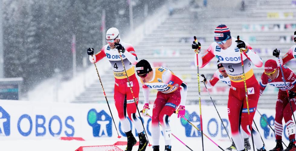 Under formiddagens VM-sprint hadde Klæbo like mye fokus som under femmila i Holmenkollen i 2019. Foto: Jacques Holst / Holmenkollen skifestival (CC BY-NC-SA 2.0) Flickr.