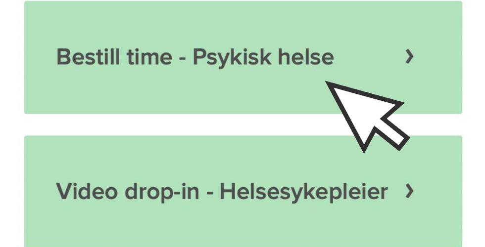 Skjermbilde fra SiOs nettside. Bildet viser timebestillingsknappen. 