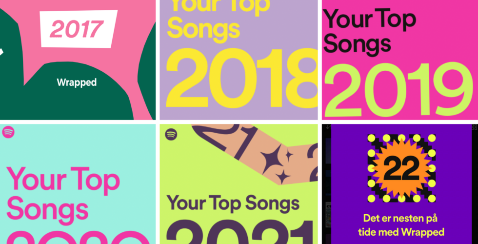 Bildene fra hver Spotify Wrapped fra 2017-2022