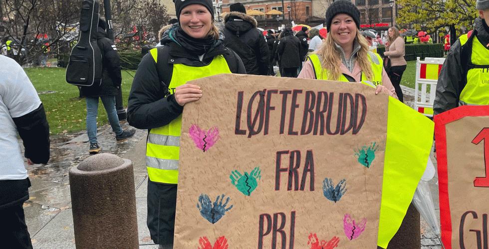 barnehageansatte streik plakat Eidsvolls plass 