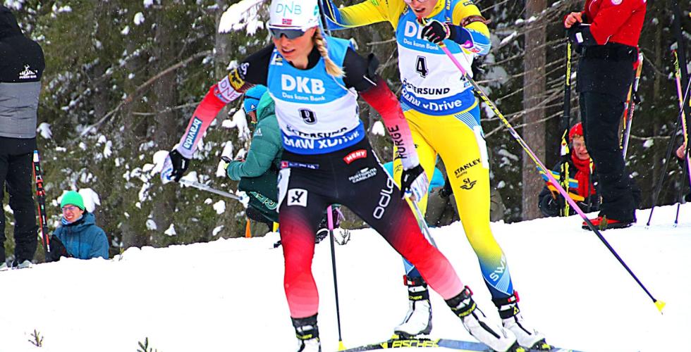 Tiril Eckhoff i løypa under VM i Östersund