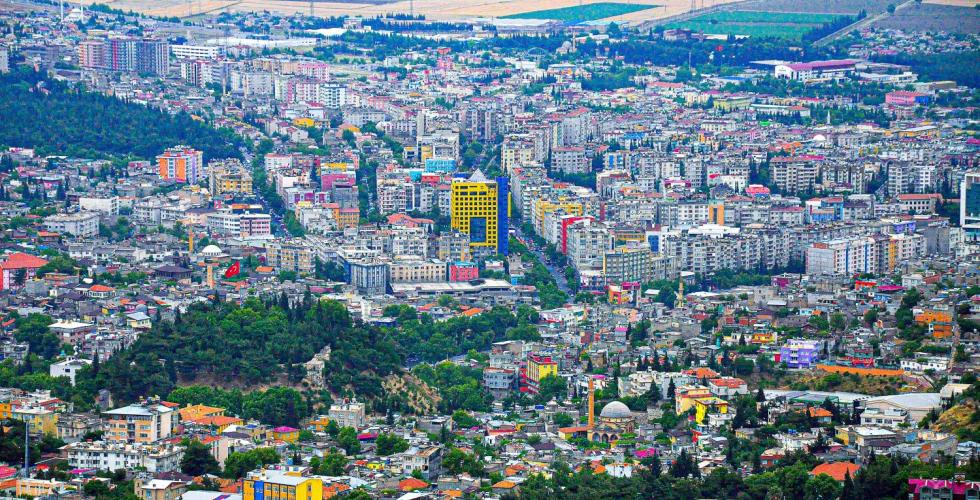 Byen Gaziantep, Kahramanmaras Tyrkia før jordskjelvet. 